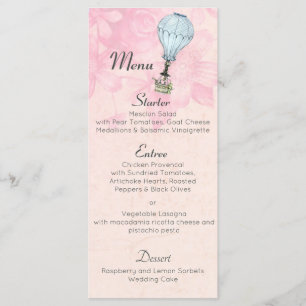 Vintage Hot Air Balloon Wedding Menu