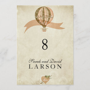 Vintage Hot Air Balloon Wedding Table Numbers