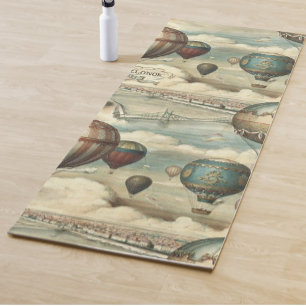Vintage Hot Air Balloon Yoga Mat