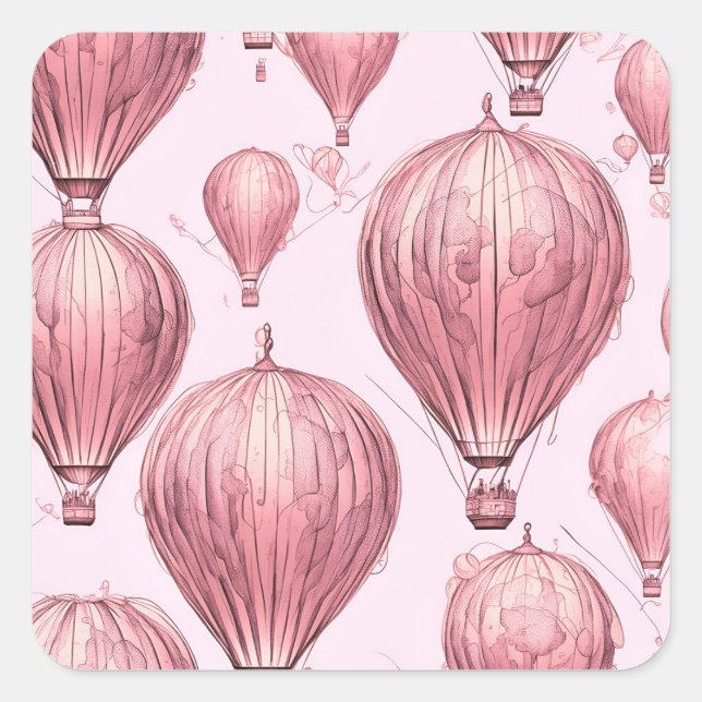 Vintage Hot Air Balloons Square Sticker (Front)