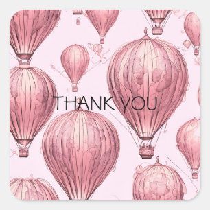 Vintage Hot Air Balloons Square Sticker