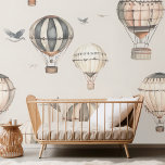 Vintage Hot Air Balloons Wallpaper<br><div class="desc">Create a charming atmosphere in your child's room with our 'Vintage Hot Air Balloons Animals' design. This delightful artwork combines whimsical hot air balloons with adorable vintage-style animals, perfect for sparking imagination and adding a playful touch to any nursery or kids' space. The neutral colour palette ensures versatility, blending seamlessly...</div>
