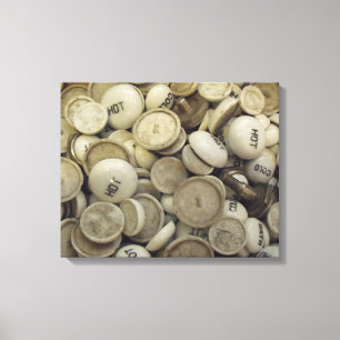 Vintage Hot and Cold Porcelain Knobs Canvas Print