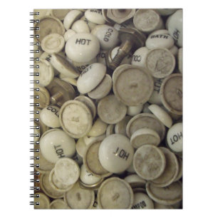 Vintage Hot and Cold Porcelain Knobs Spiral Notebook