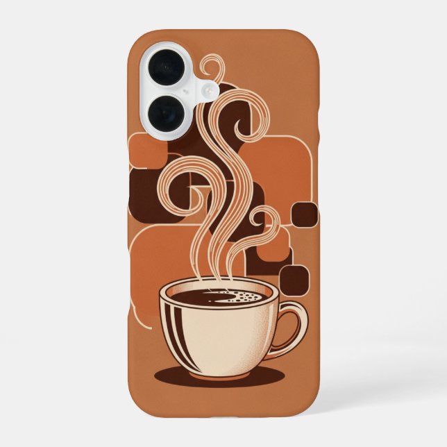 Vintage Hot Coffee Mug iPhone 16 Case (Back)