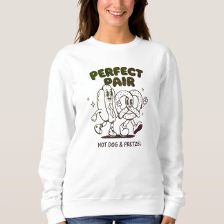 Vintage Hot Dog and Pretzel Mascot - Retro Sweatshirt