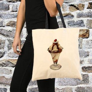 Vintage Hot Fudge Ice Cream Sundae Desserts Tote Bag