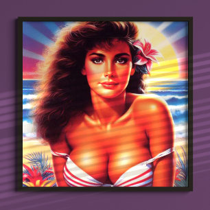 Vintage Hot Summer Girl Poster
