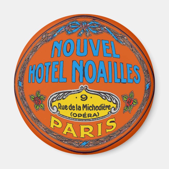 Vintage Hotel Paris France Magnet (Front)