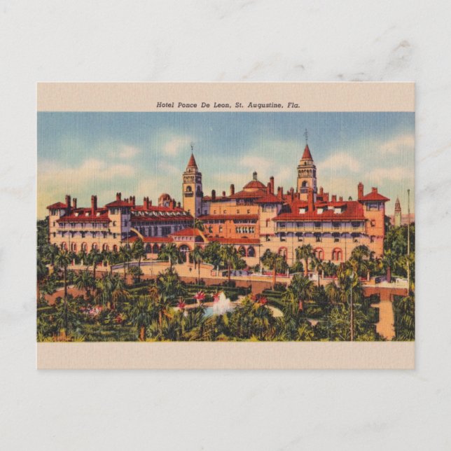 Vintage Hotel Ponce De Leon St. Augustine Postcard (Front)