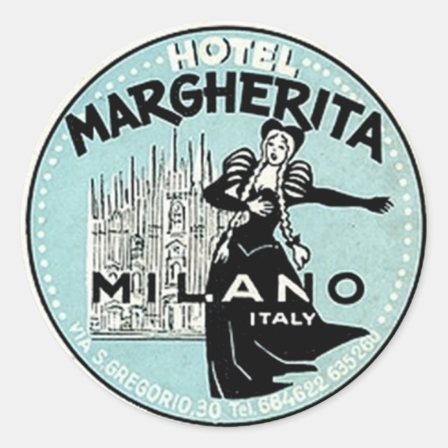 Vintage Hotel & Travel Sticker (Front)