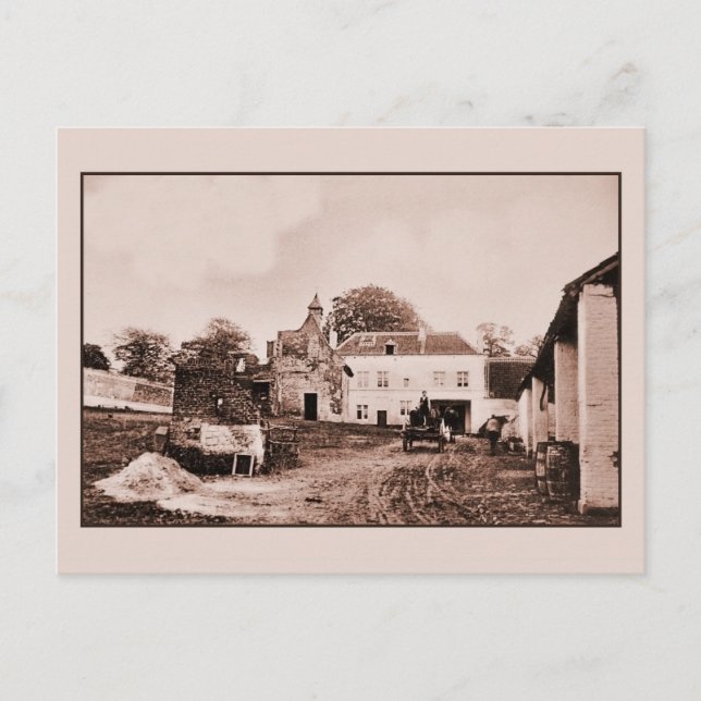 vintage Hougoumont Farm, Waterloo Postcard (Front)
