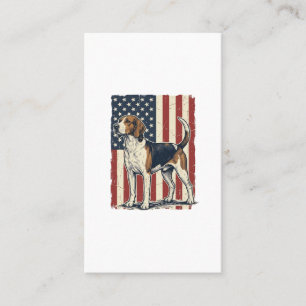 Vintage Hound Dog Patriotic Flag Vector Shirt Desi Business Card
