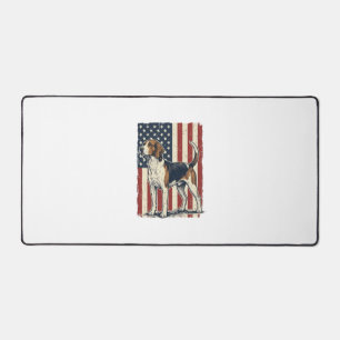 Vintage Hound Dog Patriotic Flag Vector Shirt Desi Desk Mat