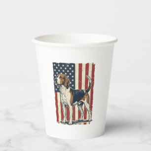 Vintage Hound Dog Patriotic Flag Vector Shirt Desi Paper Cups