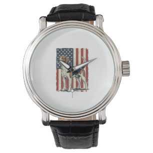 Vintage Hound Dog Patriotic Flag Vector Shirt Desi Watch