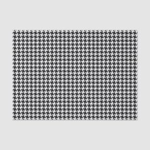 Vintage Houndstooth Pattern in Black & White Tissue Paper