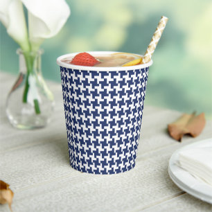 Vintage Houndstooth Pattern Paper Cups