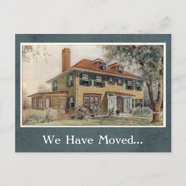 Vintage House Change of Address Postcard Template (Front)