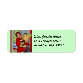 Vintage Housewife Errands run Return Address Label