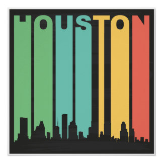 Vintage Houston Cityscape Poster