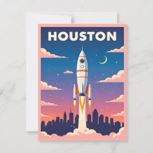 Vintage Houston Space City Postcard