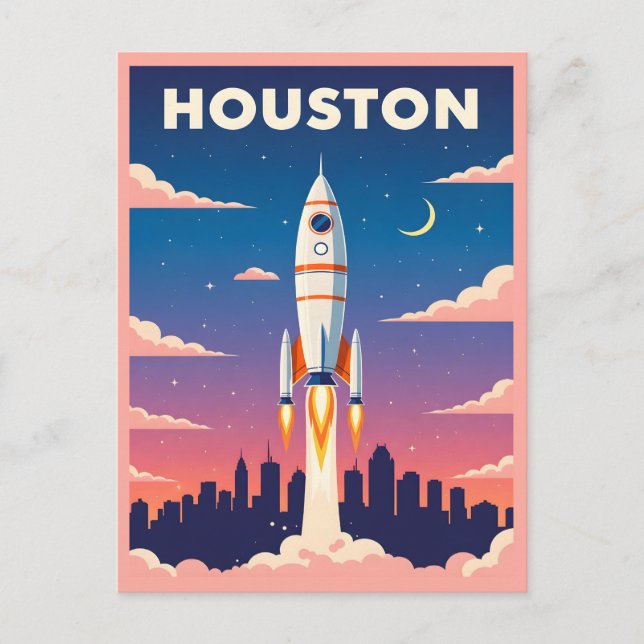 Vintage Houston Space City Postcard (Front)