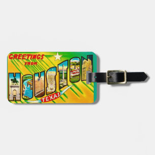 Vintage Houston Texas Luggage Tag