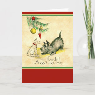 Vintage Howdy Christmas Greeting Card