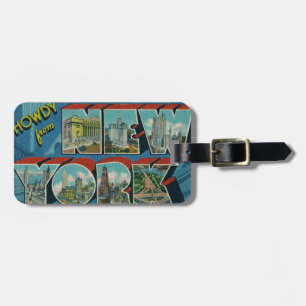 Vintage Howdy from New York Luggage Tag