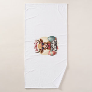 Vintage Howdy Honey Easter Highland Cow Cute Bunny Bath Towel