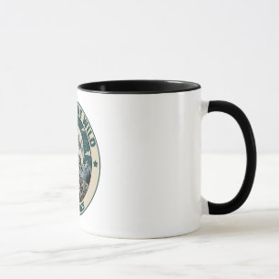 Vintage Howling Wolf Under Full Moon Wilderness Mug