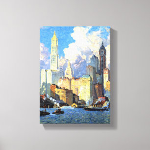 Vintage Hudson River Waterfront Canvas Print