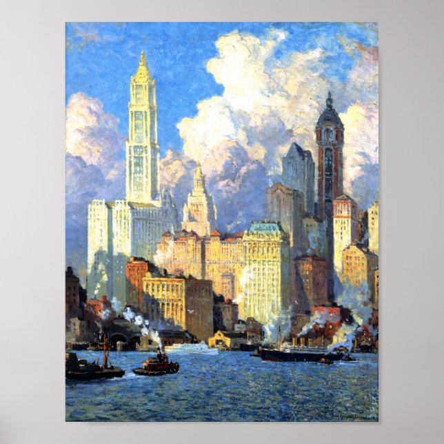 Vintage Hudson River Waterfront Poster (Front)