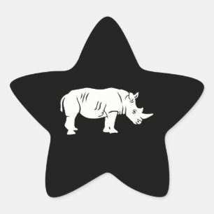 Vintage Huge Rhino Funny Costume Gift Star Sticker