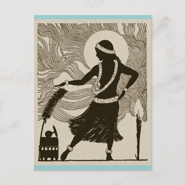 Vintage Hula Girl Postcard (Front)