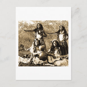 Vintage Hula Girls from the Territory of Hawaii Postcard