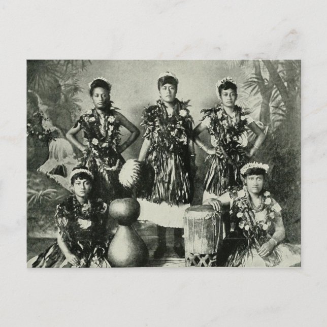 Vintage Hula Portait Postcard (Front)