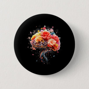 Vintage Human Anatomy Brain Colourful Brain Scienc 6 Cm Round Badge