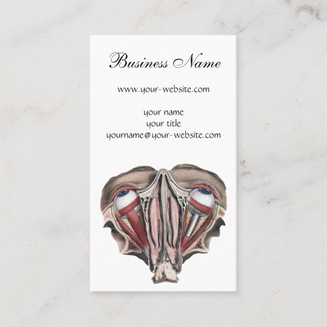 Vintage Human Anatomy Science, Eyeballs Eyes Business Card (Front)