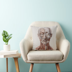 Vintage Human Anatomy Science, Head Throat Nose Cushion