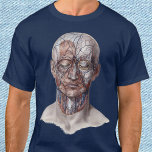 Vintage Human Anatomy Science, Head Throat Nose T-Shirt<br><div class="desc">Vintage illustration human health and anatomy drawing featuring the head and face with blood vessels,  veins,  ligaments,  tendons and muscles. A frontal view of the muscular structure of the neck,  head and face. Great design for science and biology geeks.</div>