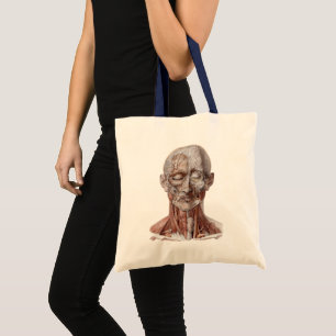 Vintage Human Anatomy Science, Head Throat Nose Tote Bag