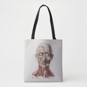 Vintage Human Anatomy Science, Head Throat Nose Tote Bag