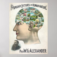 Vintage Human Nature/Phrenology head Illustration