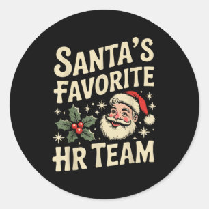 Vintage Human Resource Matching Hr Retro Christmas Classic Round Sticker
