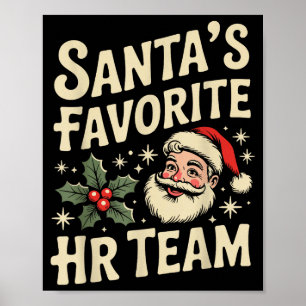 Vintage Human Resource Matching Hr Retro Christmas Poster