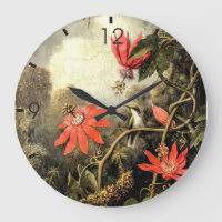Vintage Hummingbird and Passionflowers Art      