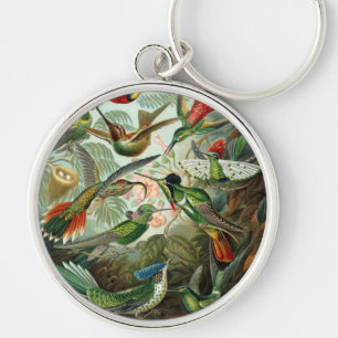 Vintage hummingbird Antique Art Print Key Ring