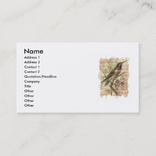 Vintage Hummingbird Business Card